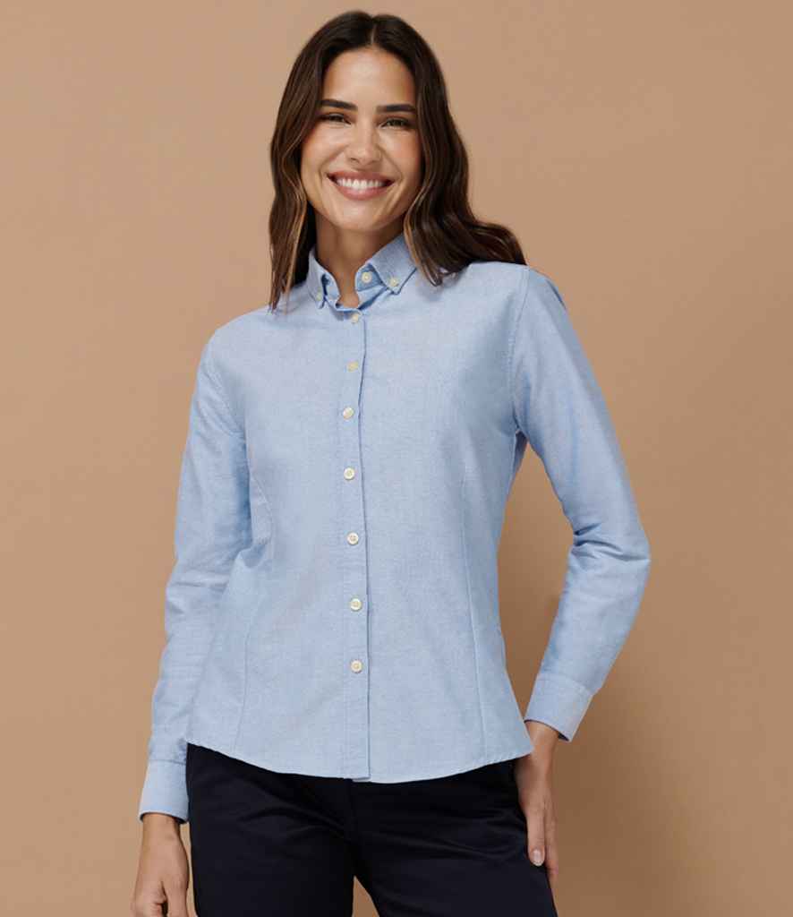 H513R-Henbury-ladies-long-sleeve-Oxford shirt